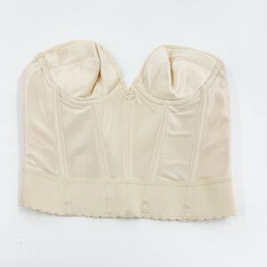 ✅ VINTAGE CARNIVAL CREAM BRA WITH CORSET UNION SEAL SIZE 32B‎